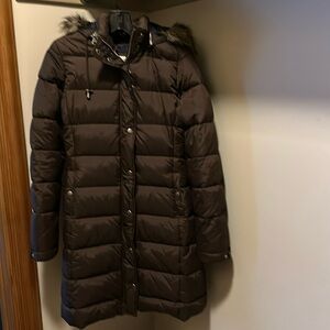 Abercrombie & Fitch Brown Hoodie Puffer Parka  Coat. M